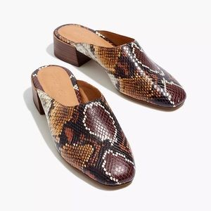 Madewell Alicia mules in Snake embossed leather - worn only a few times!